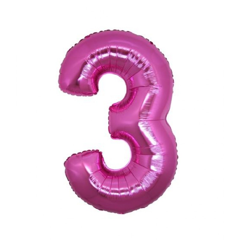 14" Numero 3 Fucsia