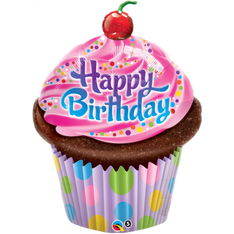 Happy Birthday Cupcake SuperShape (35”)