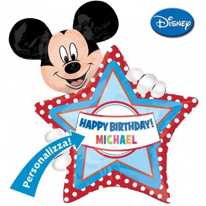 Mickey Birthday Personalizzabile + Nome (Grande) (36