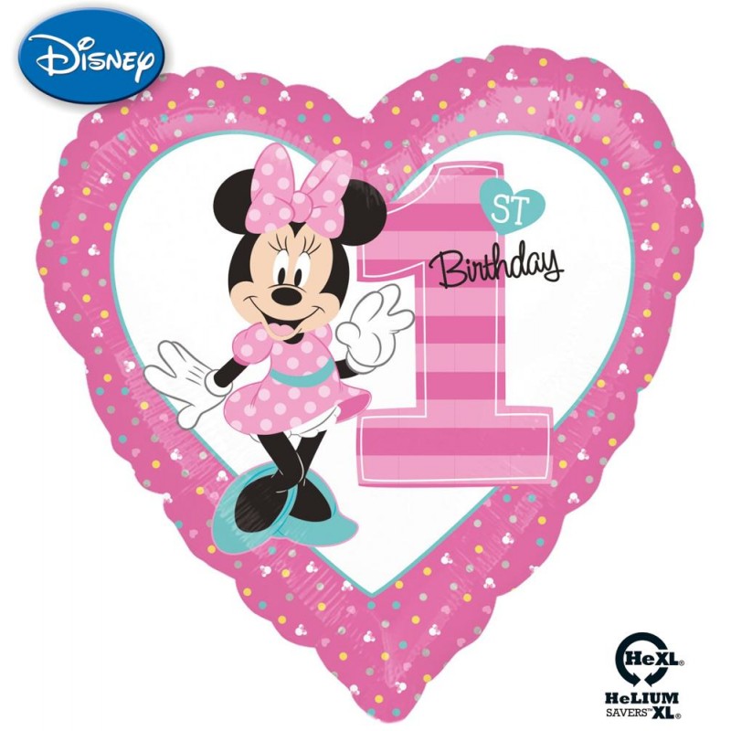 Minnie 1st Birthday Cuore HeXL® (18”)