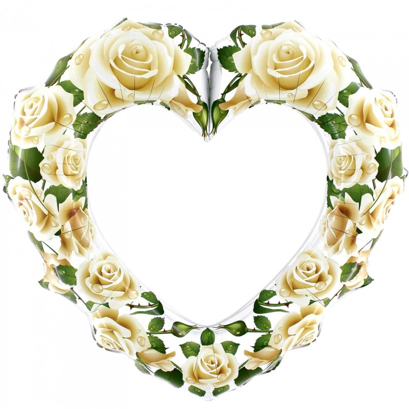 Cornice con Rose Bianche