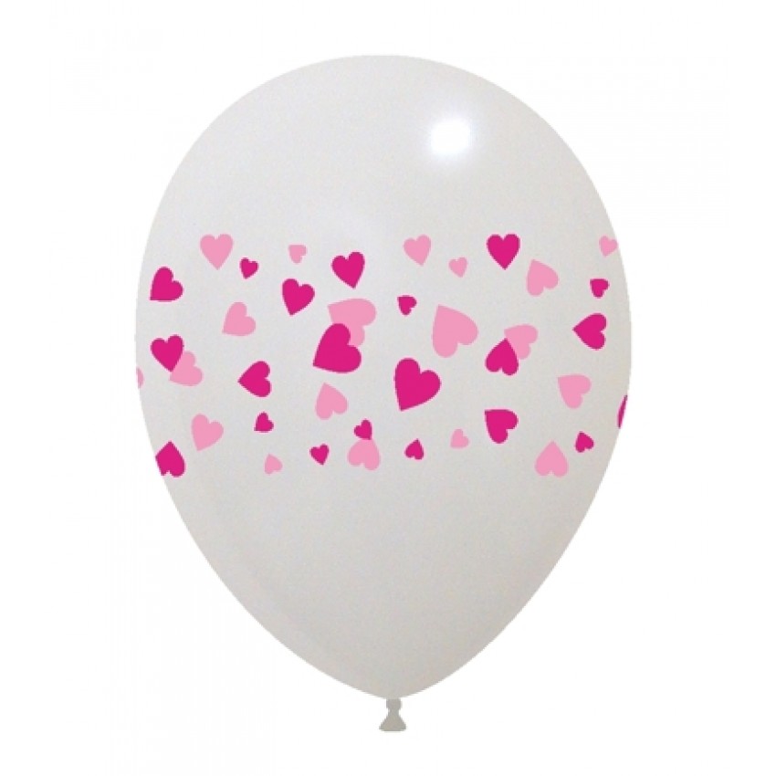 Palloncini Decorati 12" Cuori 2 Colori