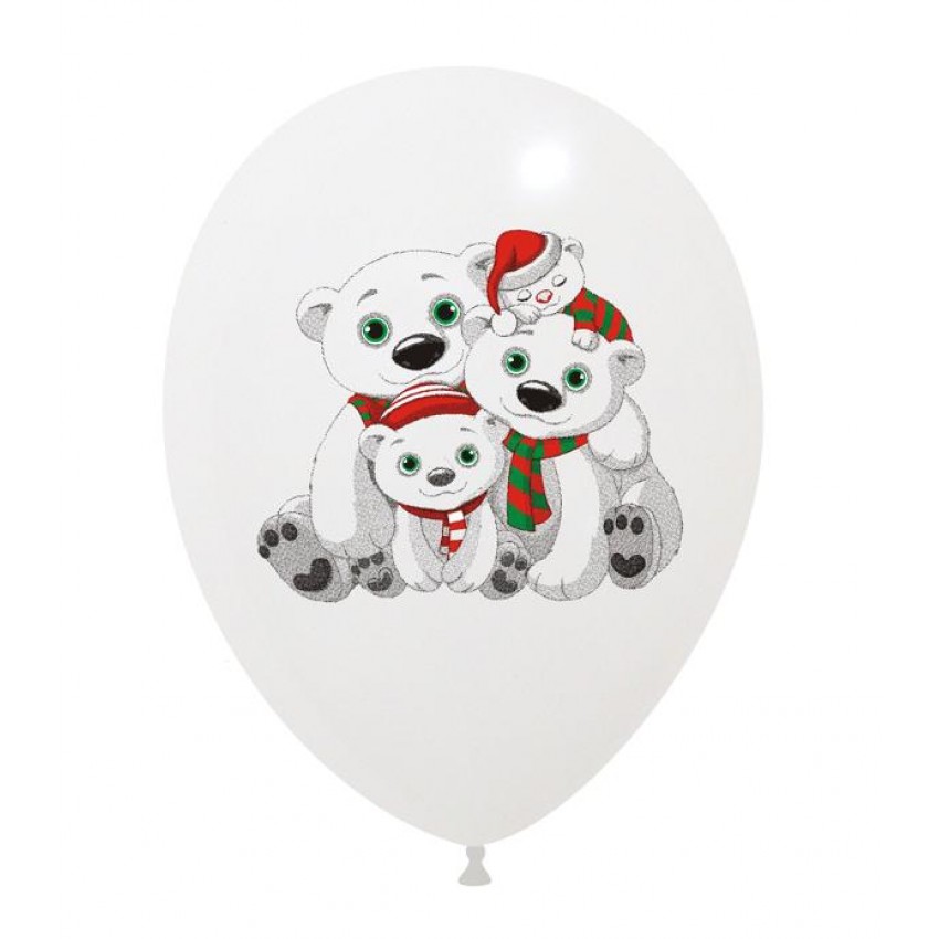 Palloncini Decorati 12" Orsetti Polari 3 Colori