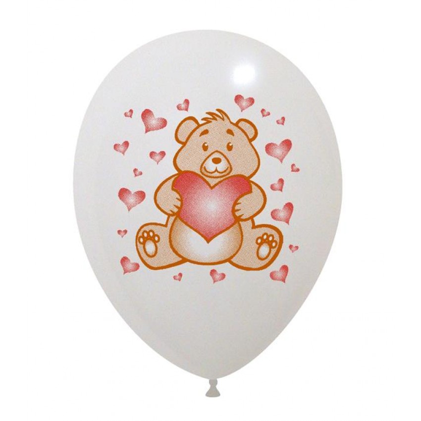 Palloncini Decorati 12" Orsetto Love 2 Colori