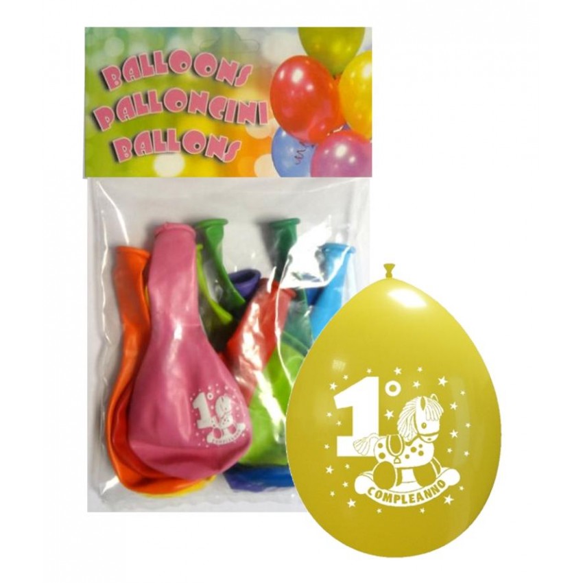 Palloncini 10" Confezionati " 1° Compleanno "