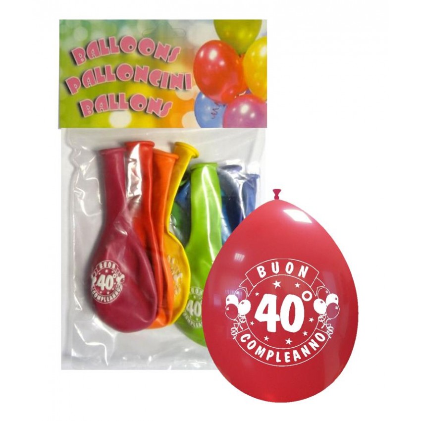 Palloncini 10" Confezionati " 40° Compleanno "
