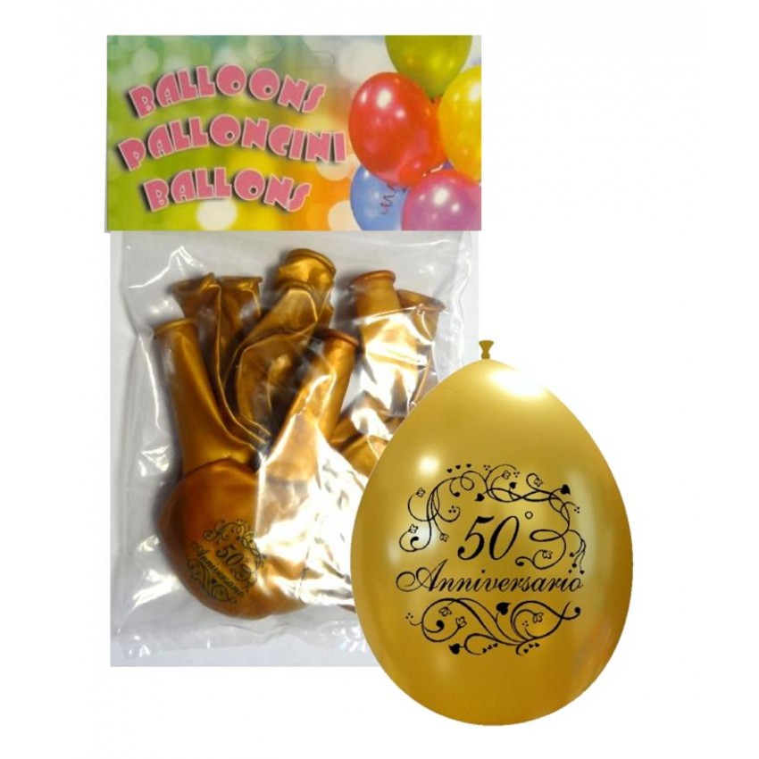 Palloncini 10" Confezionati " 50° Anniversario "