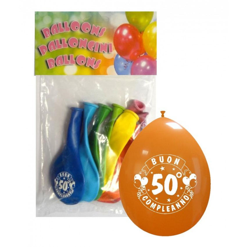 Palloncini 10" Confezionati " 50° Compleanno "