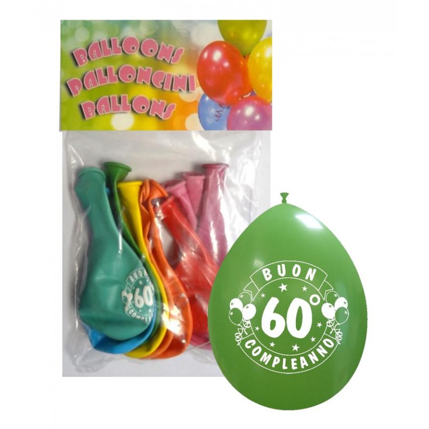 Palloncini 10" Confezionati " 60° Compleanno "