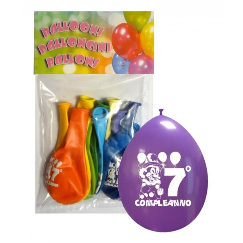 Palloncini 10" Confezionati " 7° Compleanno "