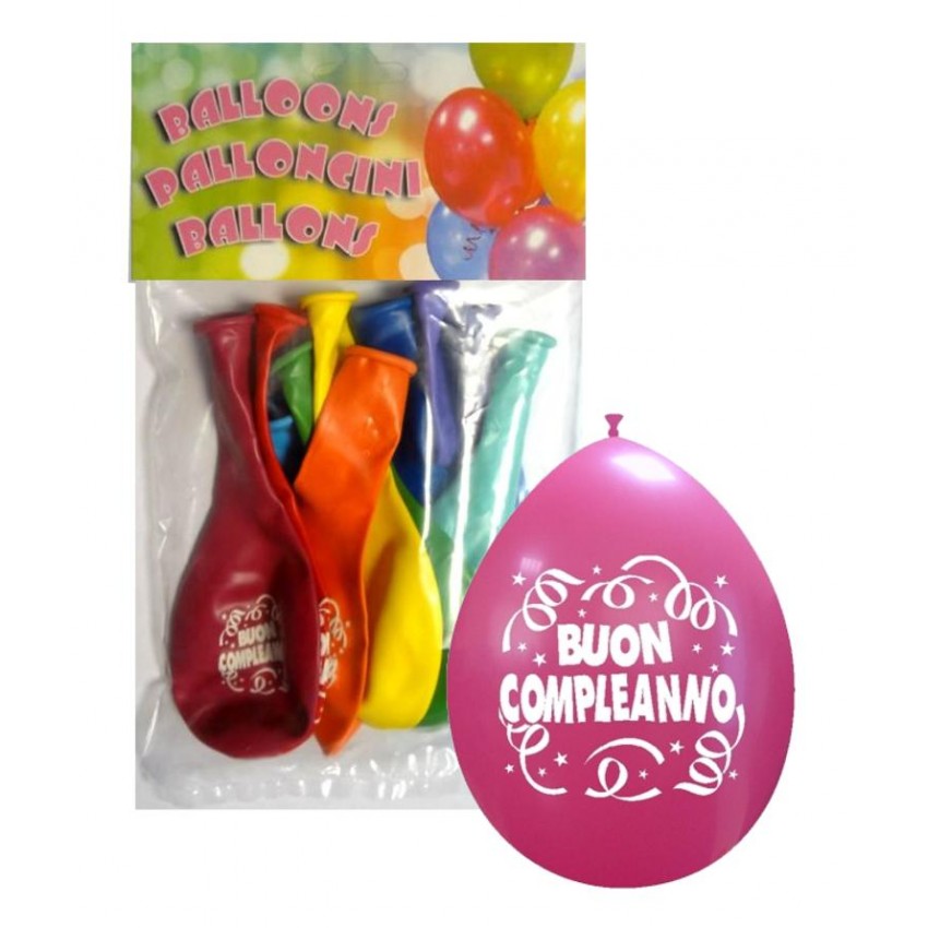 Palloncini 10" Confezionati " Buon Compleanno "