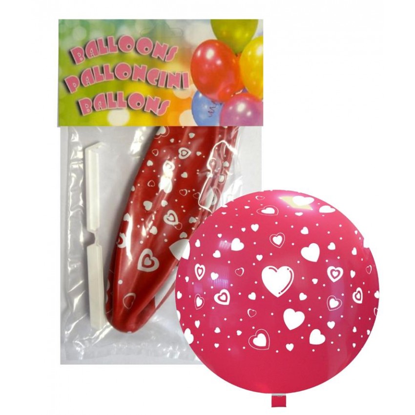 Palloncini PT/220 Confezionati " Cuori " Rosso