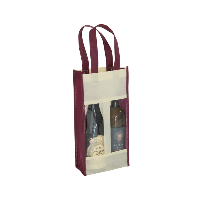 Shopper porta 2 bottiglie con finestra PG121