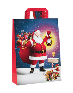 Decorazioni Natalizie Babbo Natale.Shopper Carta Di Natale Babbo Natale Decorazioni Natalizie