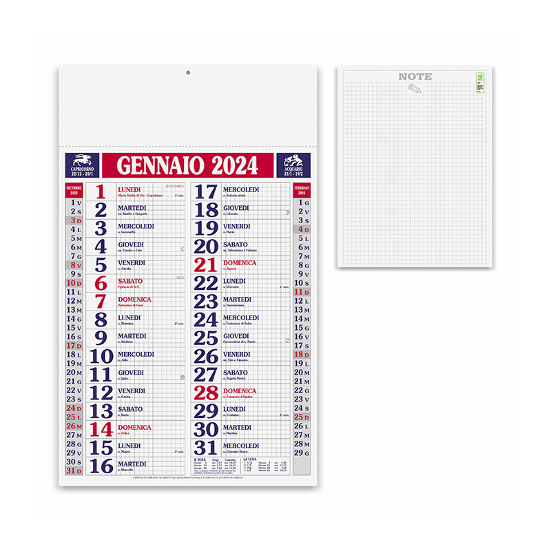 Calendario Olandese quadrettato pa610