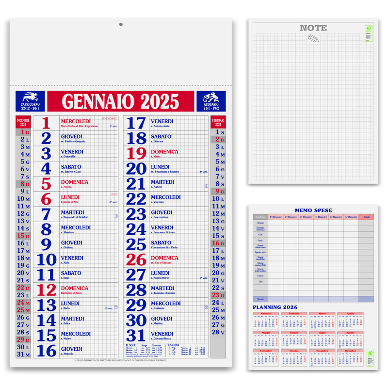 Calendario Olandese quadrettato pa610